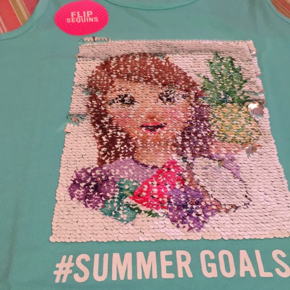 Girls 2 sided sequins flip top - Picture 2 of 6